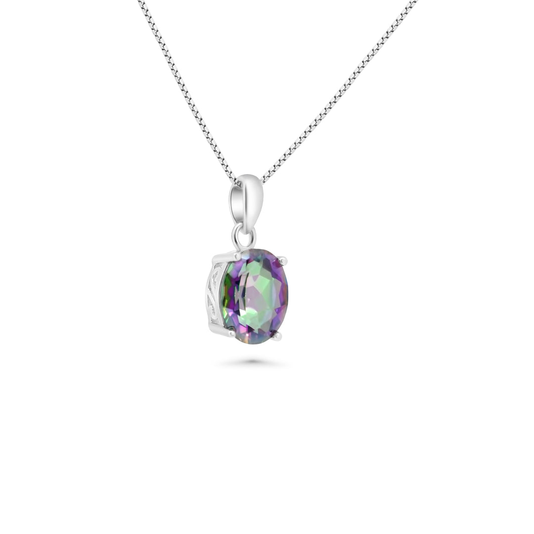 Rainbow Quartz Pendant Oval Cut jewelry.