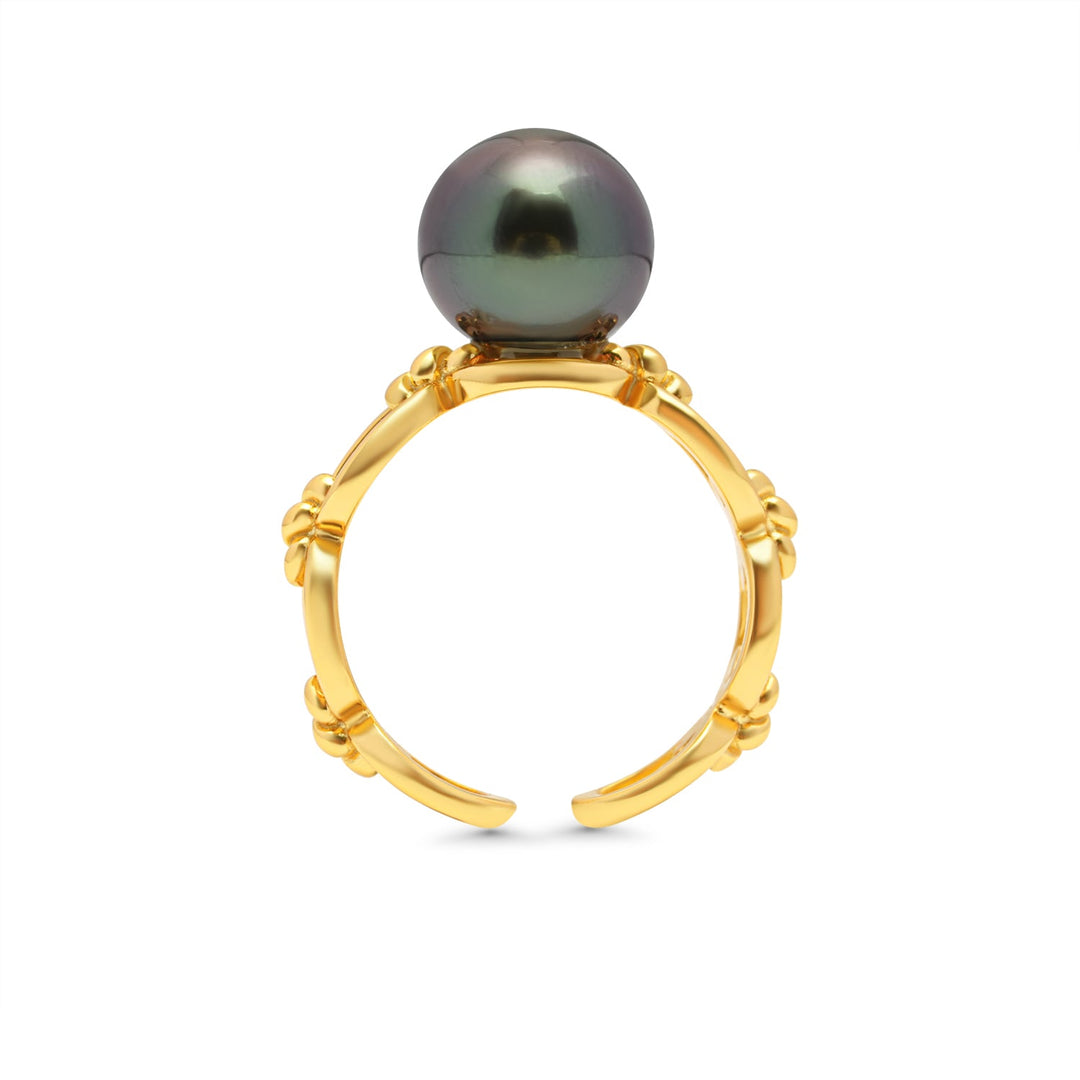 925 Sterling Silver Tahitian Pearl Ring SHM1380