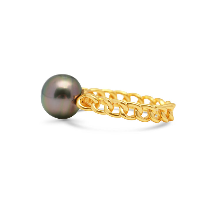 925 Sterling Silver Tahitian Pearl Ring SHM1385