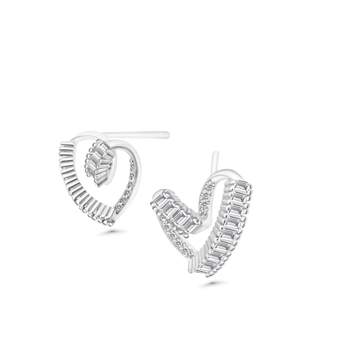 Earring Heartshape Quartz jewelry.