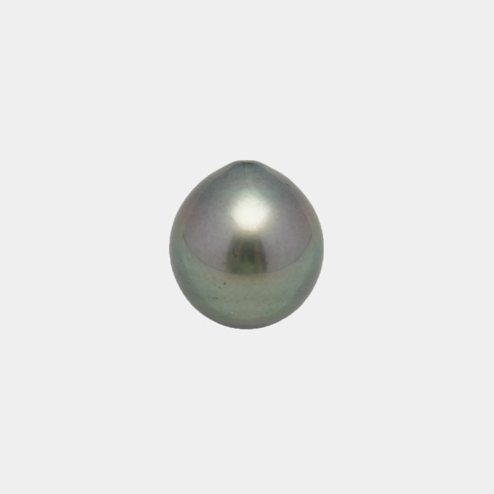 1pcs Green 13.1mm - DROP TOP Quality Tahitian Pearl Single.