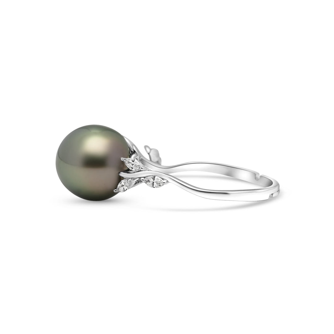 925 Sterling Silver Tahitian Pearl Ring SHM1457