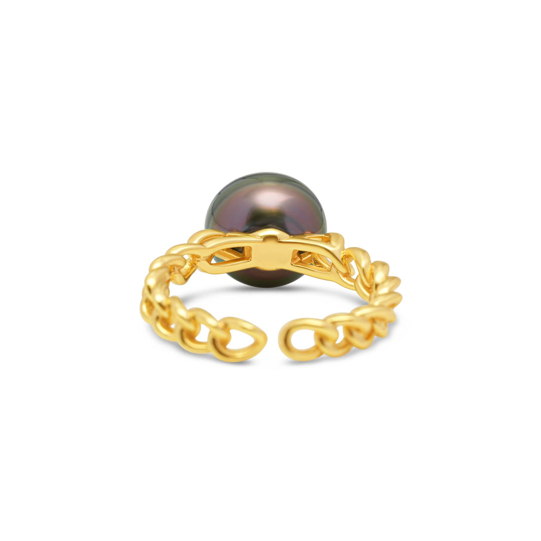 925 Sterling Silver Tahitian Pearl Ring SHM1385