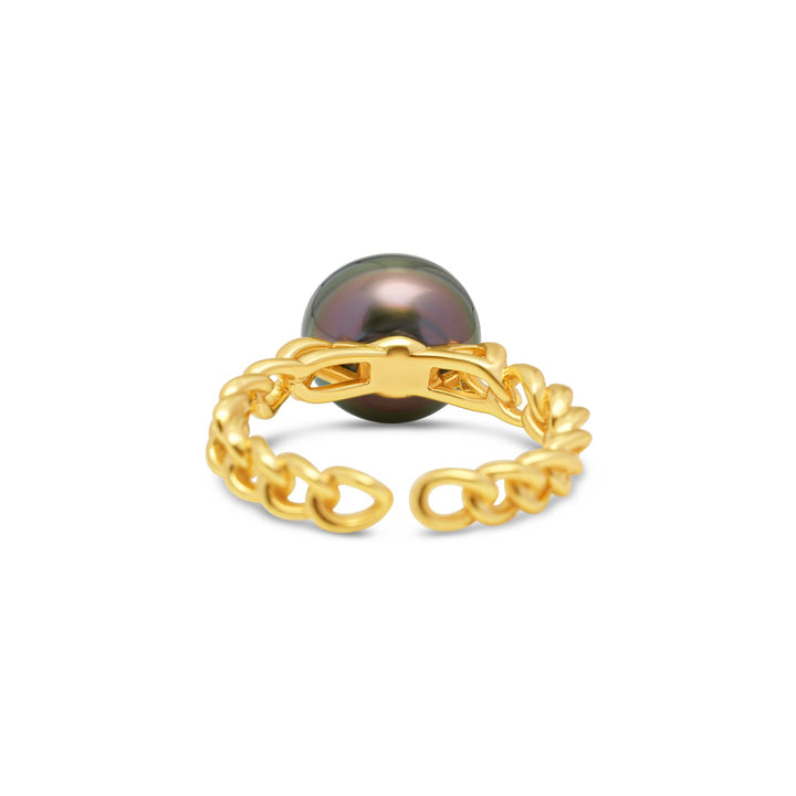 925 Sterling Silver Tahitian Pearl Ring SHM1385