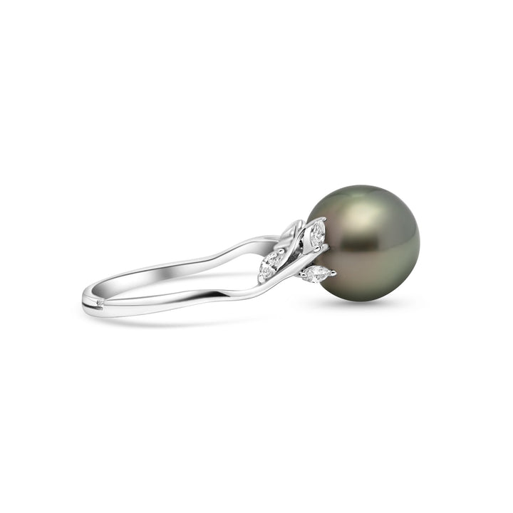 925 Sterling Silver Tahitian Pearl Ring SHM1457