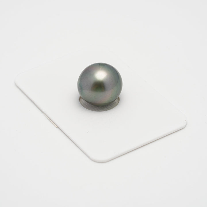 1pcs Green 13.1mm - DROP TOP Quality Tahitian Pearl Single.