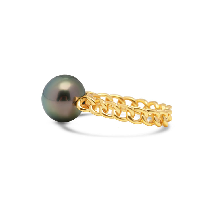 925 Sterling Silver Tahitian Pearl Ring SHM1385