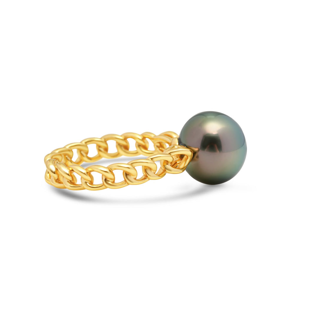 925 Sterling Silver Tahitian Pearl Ring SHM1385