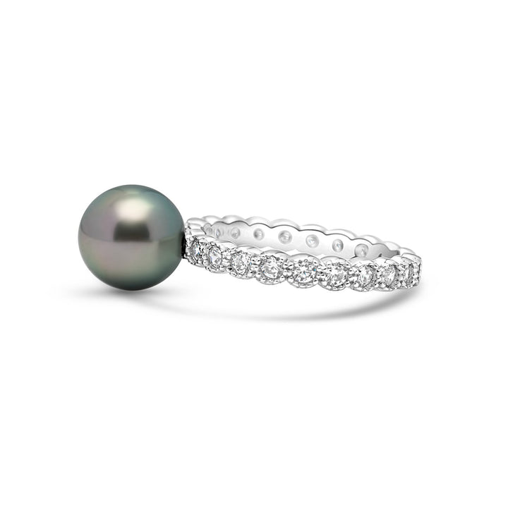 925 Sterling Silver Tahitian Pearl Ring SHM1460