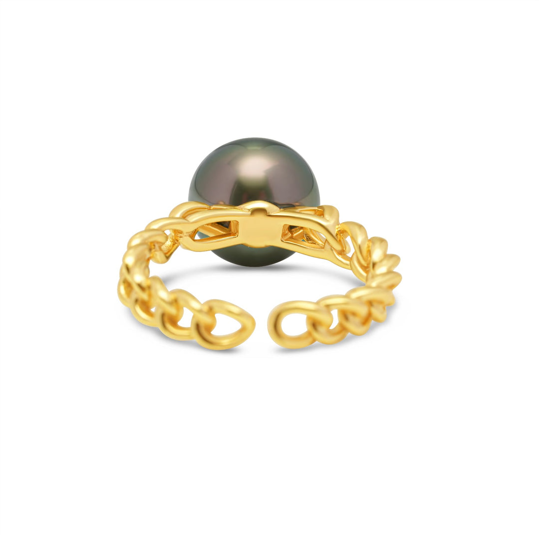 925 Sterling Silver Tahitian Pearl Ring SHM1385