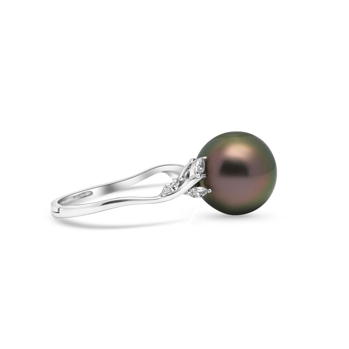 925 Sterling Silver Tahitian Pearl Ring SHM1457