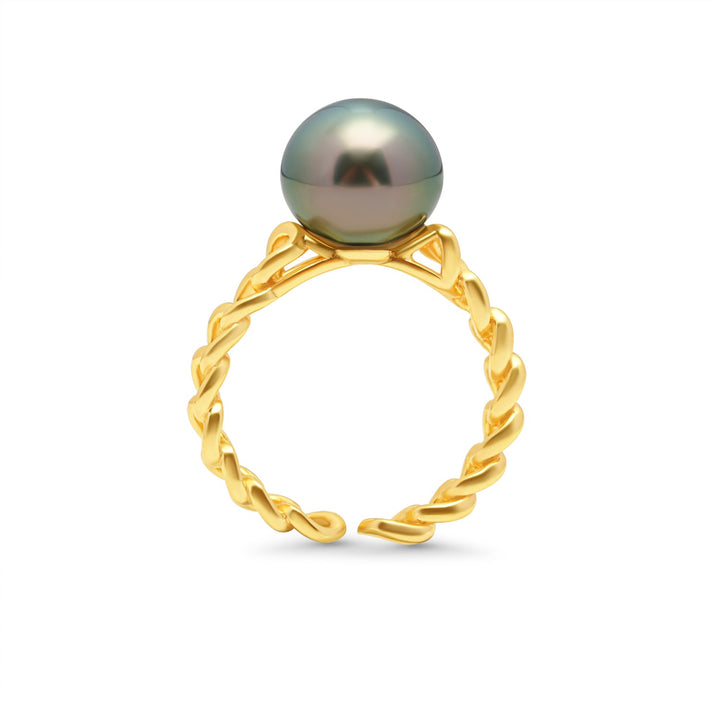 925 Sterling Silver Tahitian Pearl Ring SHM1385