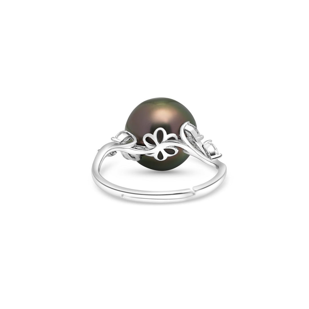 925 Sterling Silver Tahitian Pearl Ring SHM1457