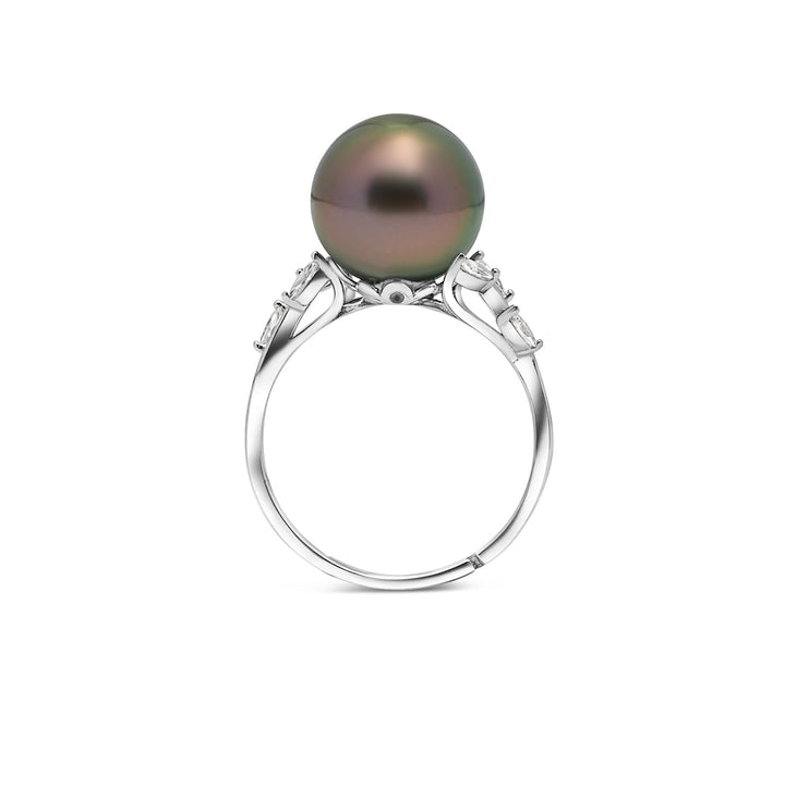 925 Sterling Silver Tahitian Pearl Ring SHM1457