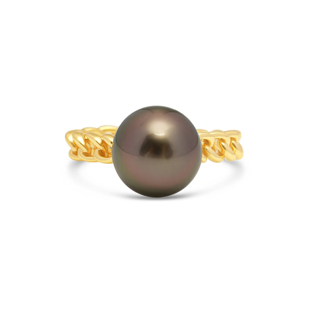 925 Sterling Silver Tahitian Pearl Ring SHM1385