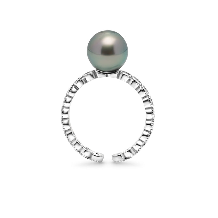 925 Sterling Silver Tahitian Pearl Ring SHM1460