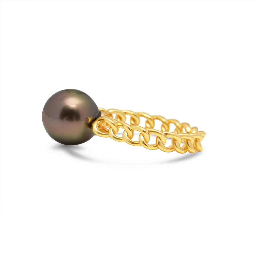 925 Sterling Silver Tahitian Pearl Ring SHM1385