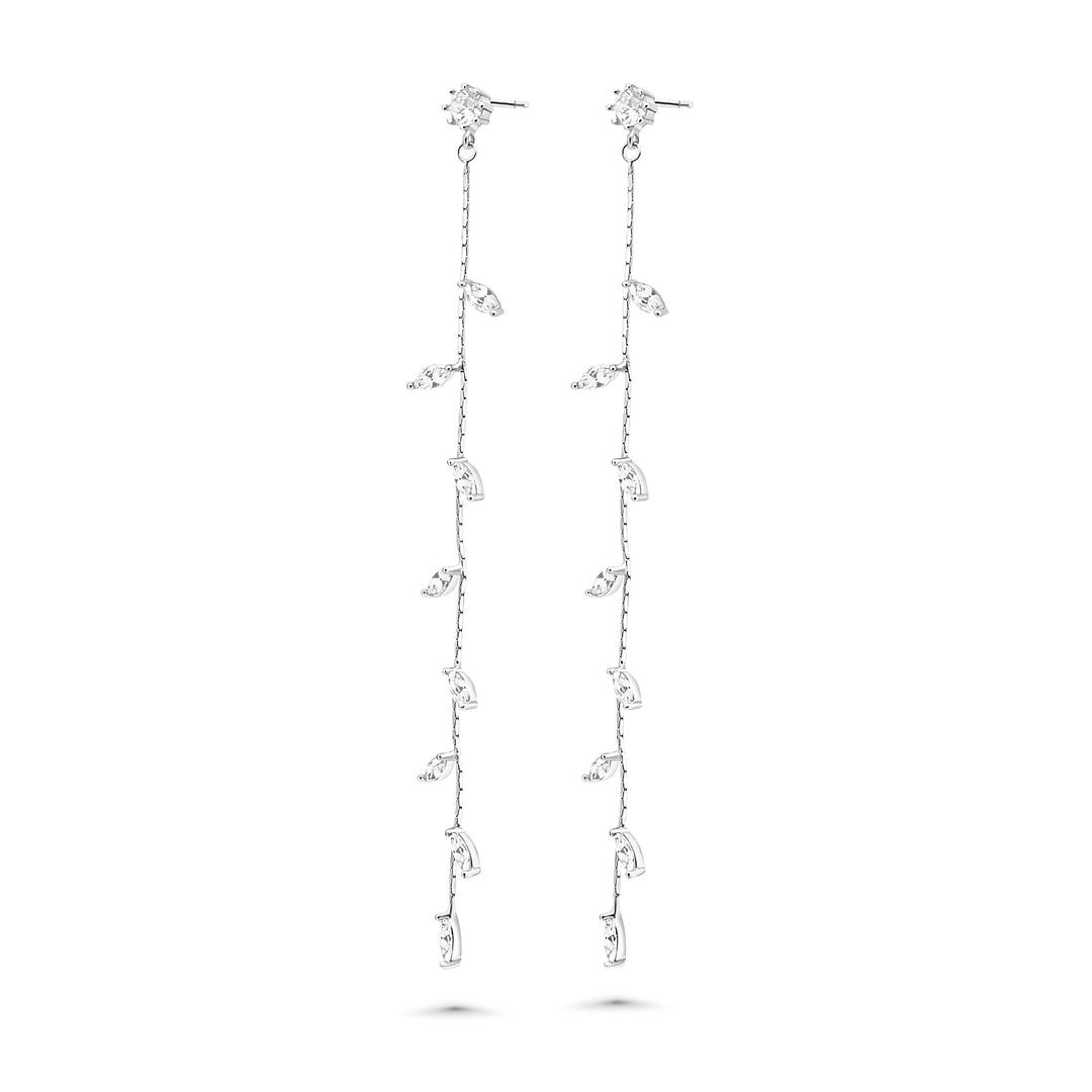 Earring Floral Leaft Quartz jewelry.