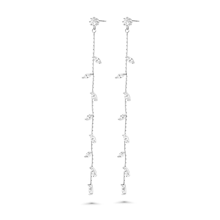 Earring Floral Leaft Quartz jewelry.