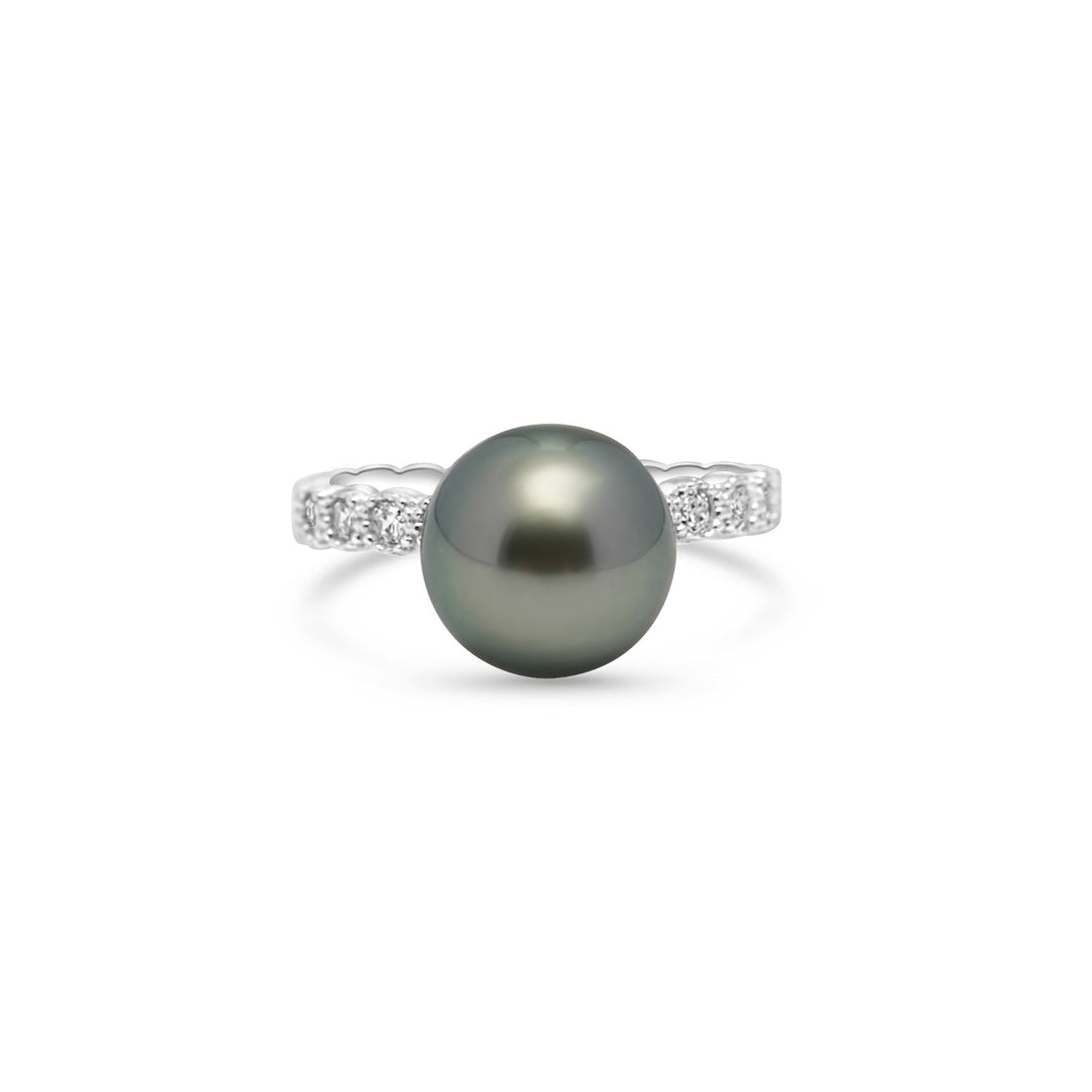 925 Sterling Silver Tahitian Pearl Ring SHM1460