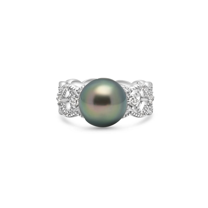 925 Sterling Silver Tahitian Pearl Ring SHM1396