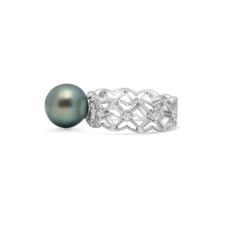 925 Sterling Silver Tahitian Pearl Ring SHM1396