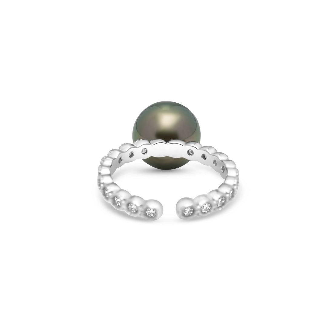 925 Sterling Silver Tahitian Pearl Ring SHM1460