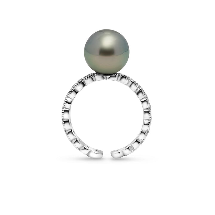 925 Sterling Silver Tahitian Pearl Ring SHM1460