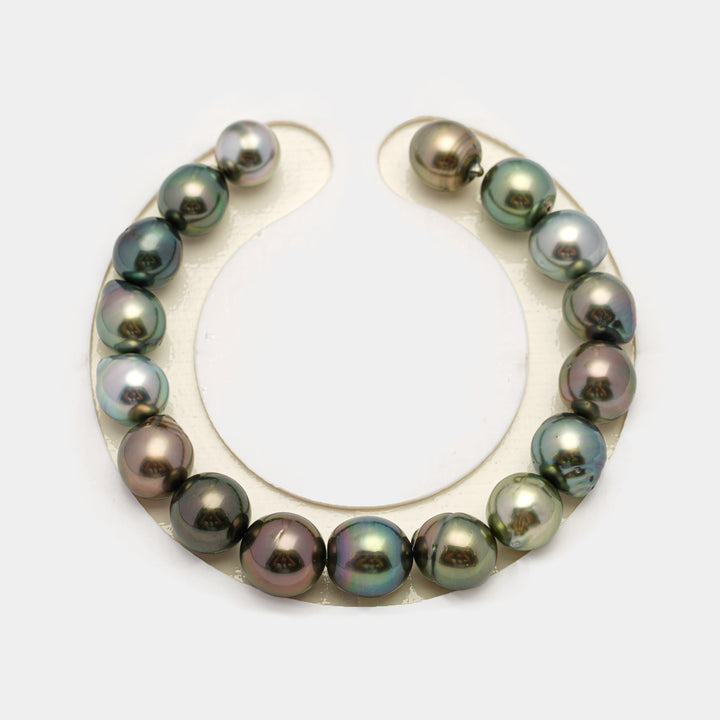 17pcs Multicolor 9-10mm - SB AAA Quality Tahitian Pearl Bracelet BR2193 HL3