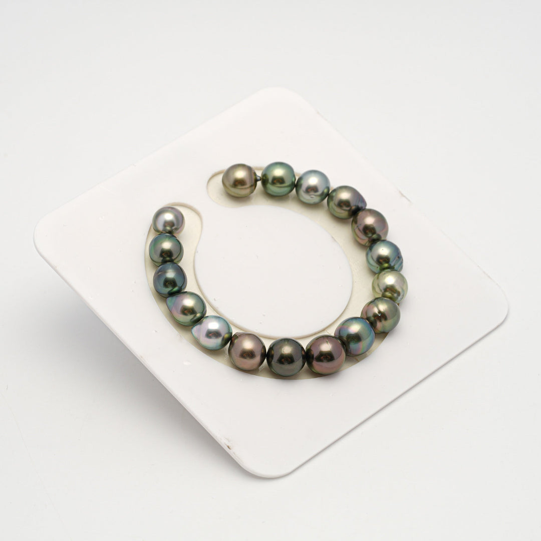 17pcs Multicolor 9-10mm - SB AAA Quality Tahitian Pearl Bracelet BR2193 HL3