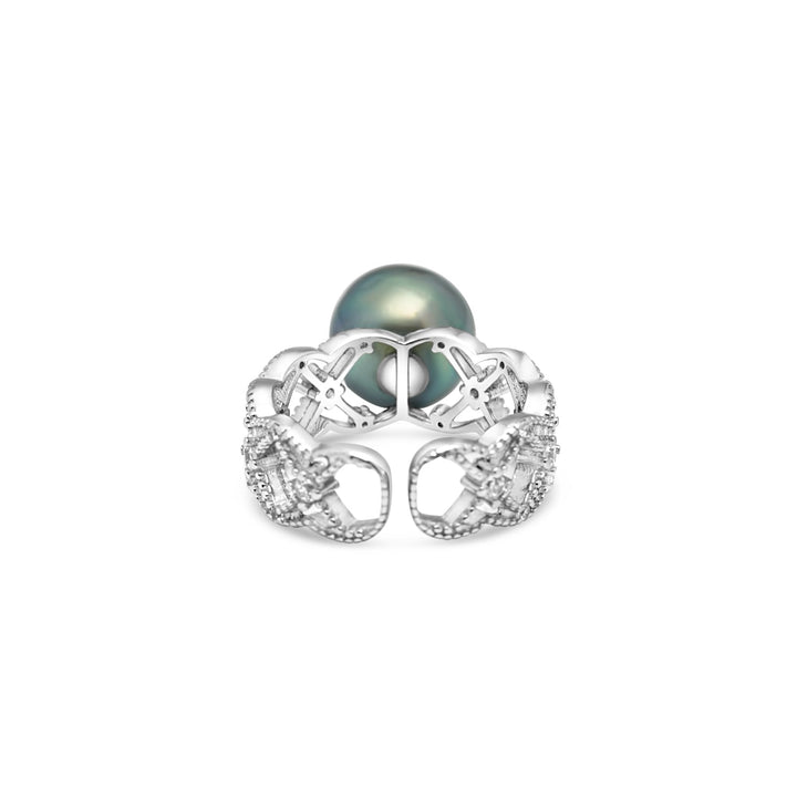 925 Sterling Silver Tahitian Pearl Ring SHM1396