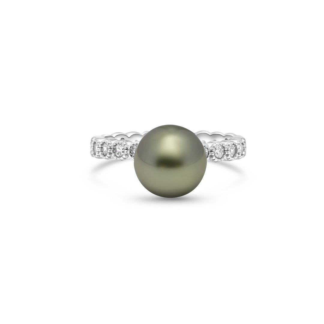 925 Sterling Silver Tahitian Pearl Ring SHM1460