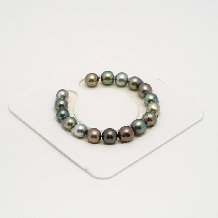 17pcs Multicolor 9-10mm - SB AAA Quality Tahitian Pearl Bracelet BR2193 HL3