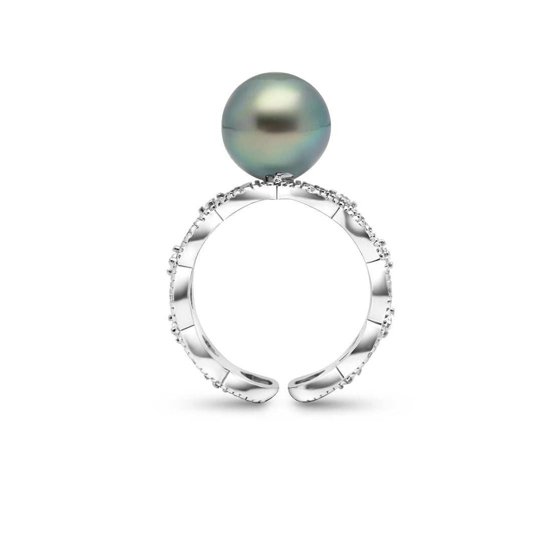 925 Sterling Silver Tahitian Pearl Ring SHM1396