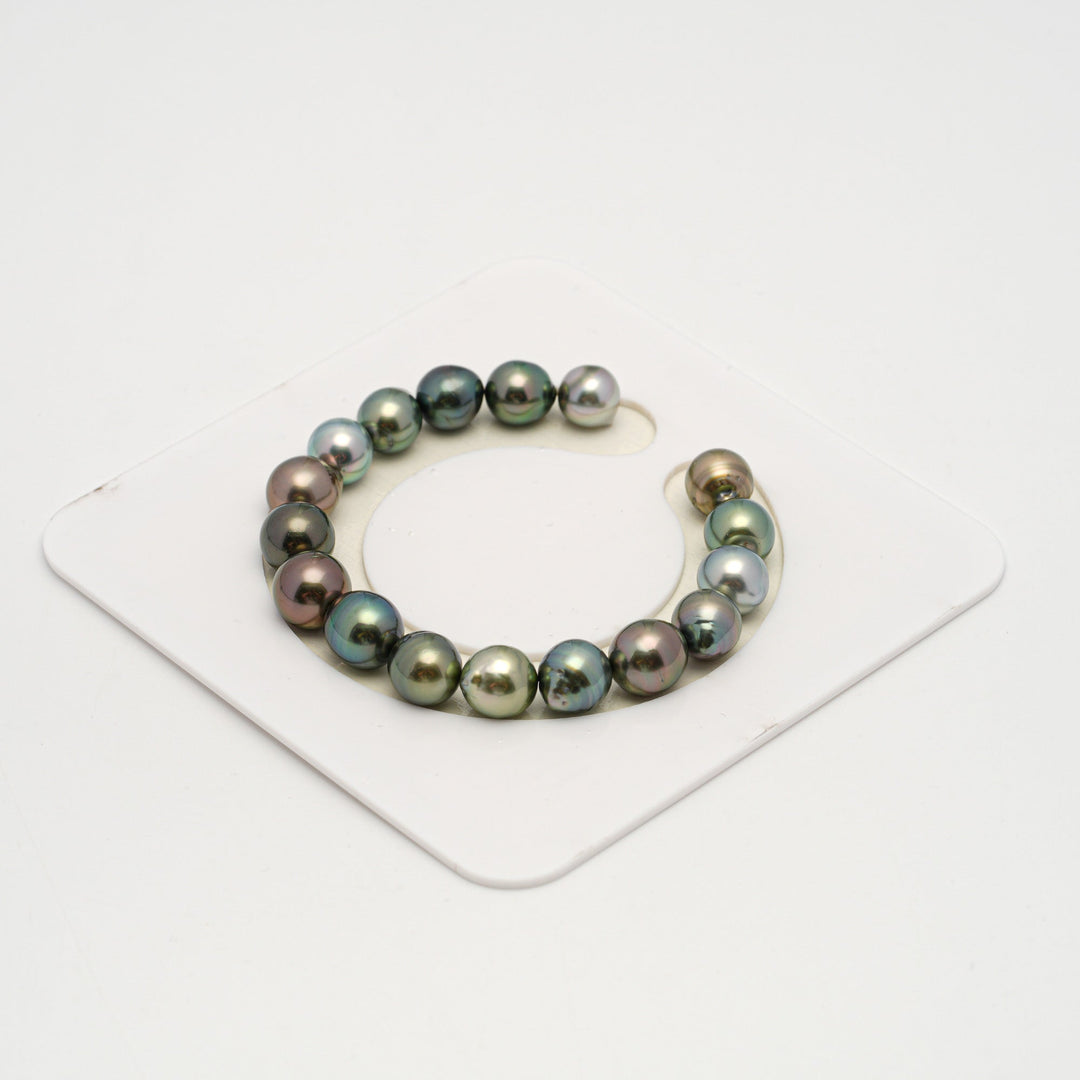 17pcs Multicolor 9-10mm - SB AAA Quality Tahitian Pearl Bracelet BR2193 HL3