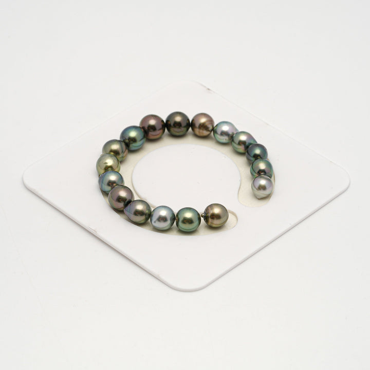 17pcs Multicolor 9-10mm - SB AAA Quality Tahitian Pearl Bracelet BR2193 HL3