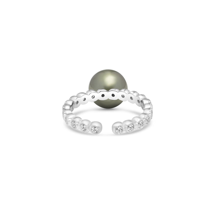 925 Sterling Silver Tahitian Pearl Ring SHM1460