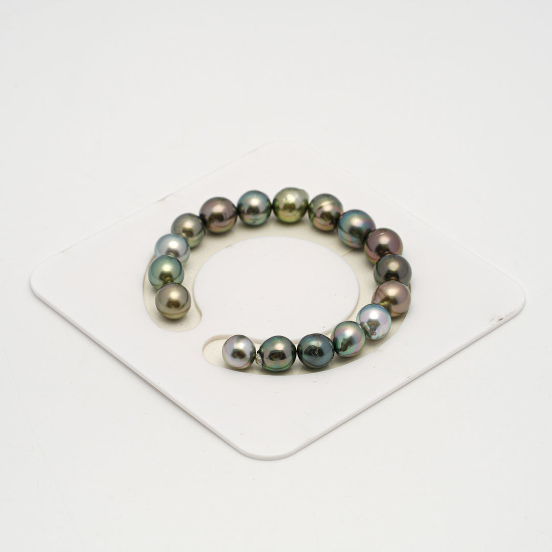 17pcs Multicolor 9-10mm - SB AAA Quality Tahitian Pearl Bracelet BR2193 HL3