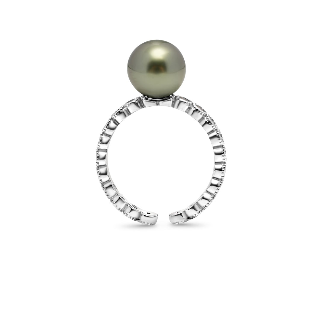 925 Sterling Silver Tahitian Pearl Ring SHM1460