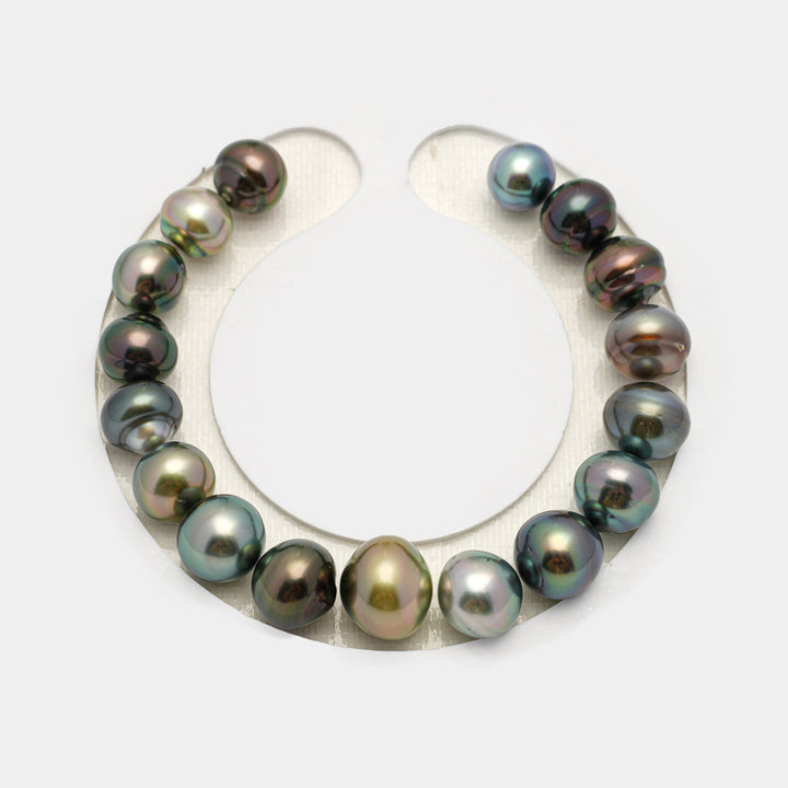 17pcs Multicolor 8-11mm - BT AAA Quality Tahitian Pearl Bracelet.