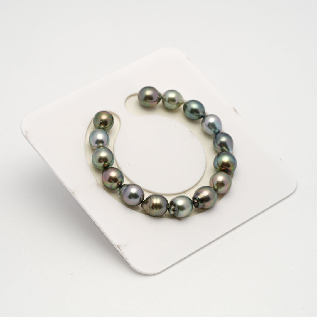 15pcs Multicolor 9-11mm - SB AAA Quality Tahitian Pearl Bracelet BR2197 HL3