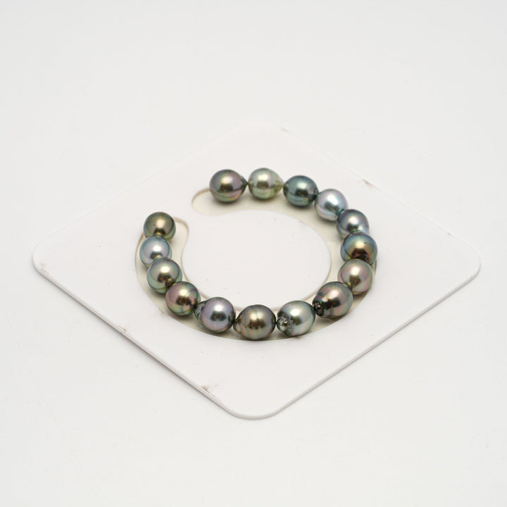 15pcs Multicolor 9-11mm - SB AAA Quality Tahitian Pearl Bracelet BR2197 HL3