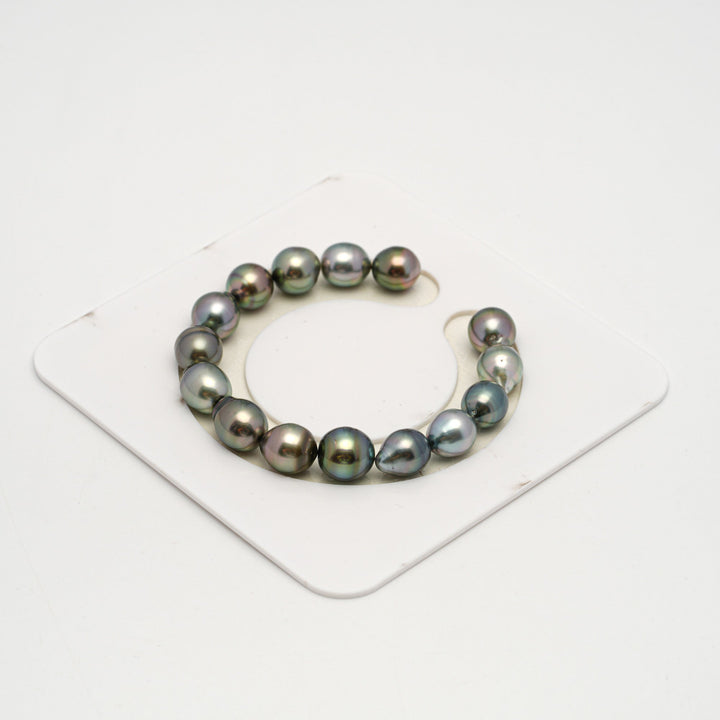 15pcs Multicolor 9-11mm - SB AAA Quality Tahitian Pearl Bracelet BR2197 HL3