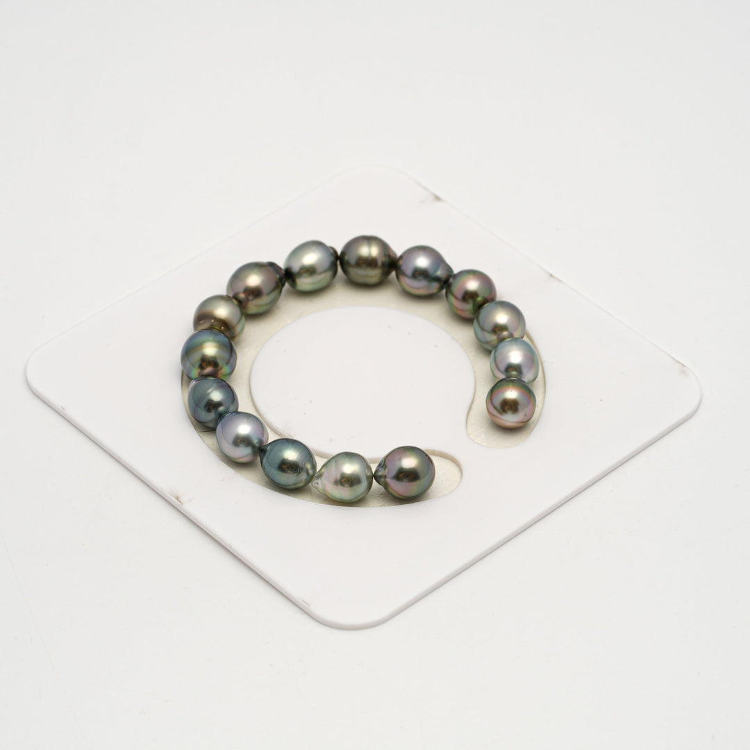 15pcs Multicolor 9-11mm - SB AAA Quality Tahitian Pearl Bracelet BR2197 HL3