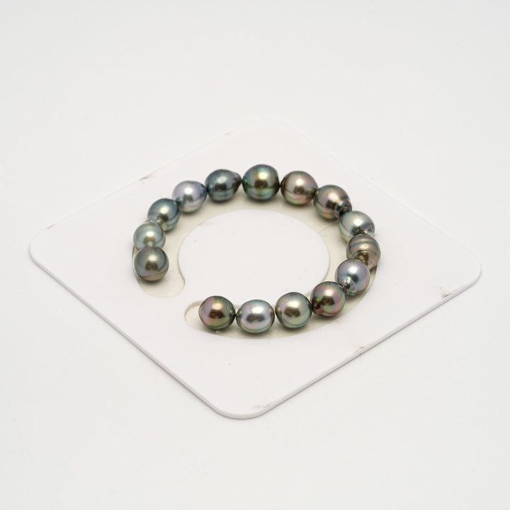 15pcs Multicolor 9-11mm - SB AAA Quality Tahitian Pearl Bracelet BR2197 HL3