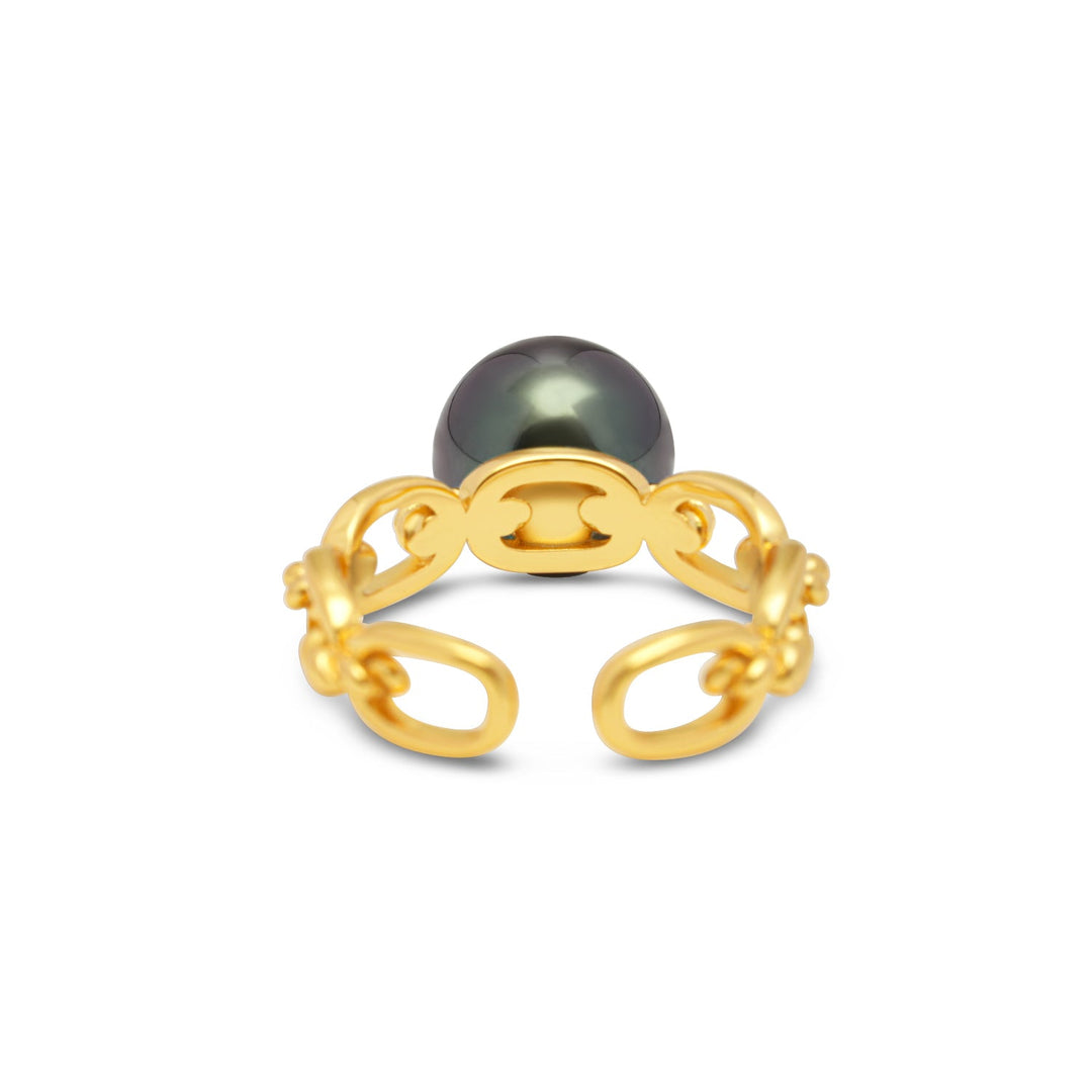 925 Sterling Silver Tahitian Pearl Ring SHM1380