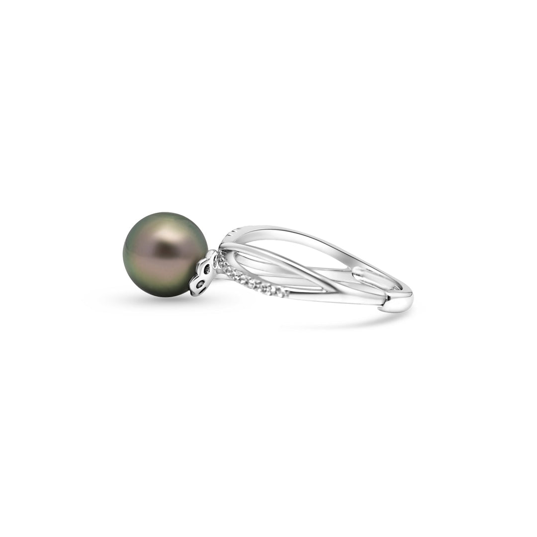 925 Sterling Silver Tahitian Pearl Ring SHM1454