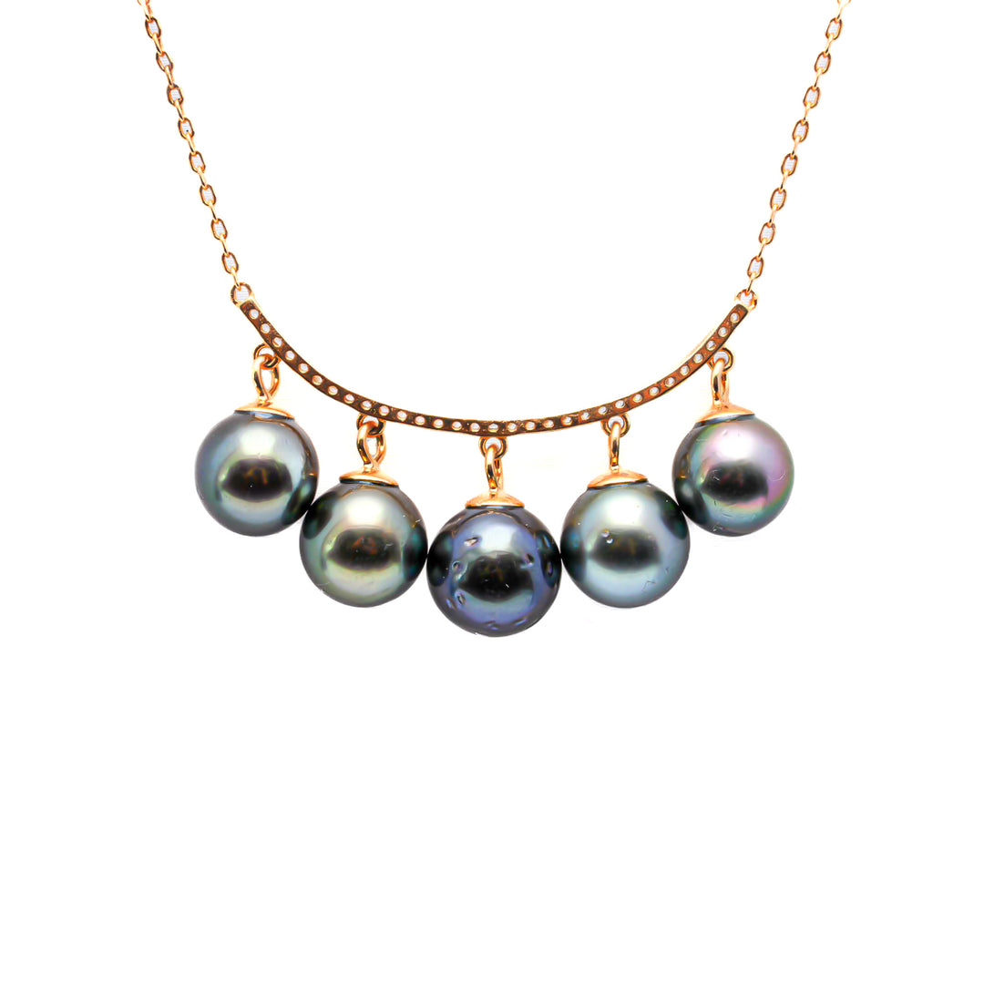 925 Silver Necklace with 8mm Dark Green Tahitian Pearl. ref:SHM618