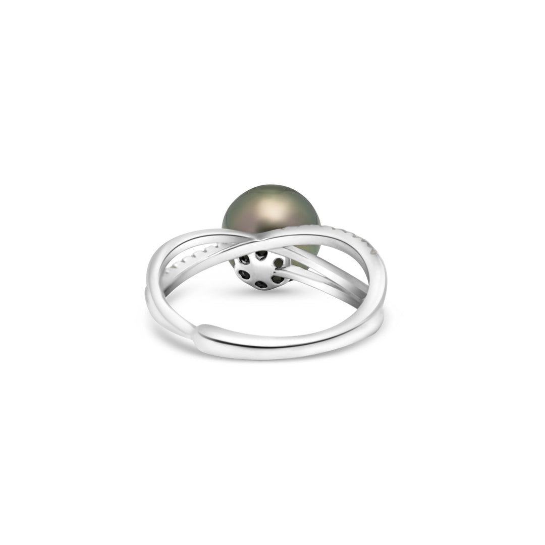 925 Sterling Silver Tahitian Pearl Ring SHM1454