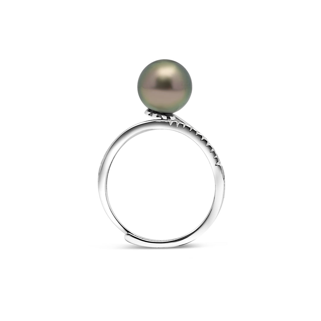 925 Sterling Silver Tahitian Pearl Ring SHM1454